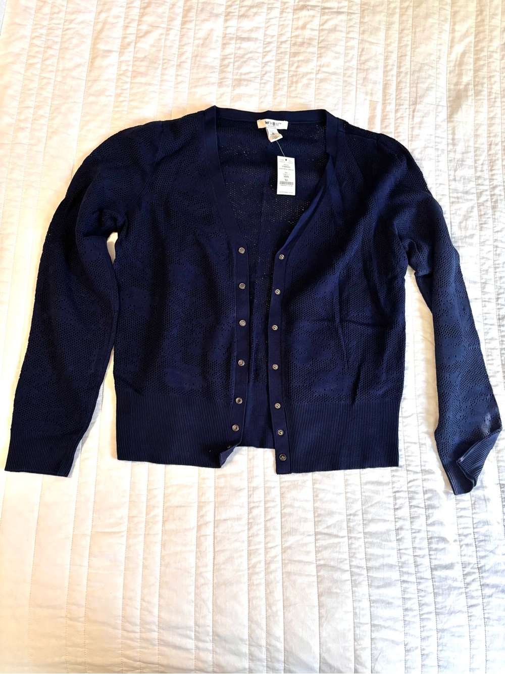 NWT WHBM Blue Floral Cardigan